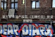 官方解读国产探花（王牌栏目）新姿势解锁
