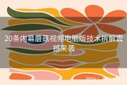 20条内幕蘑菇视频电脑版技术拆解震撼来袭