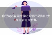 麻豆app官网大神进阶春节活动13大亮点看点大合集