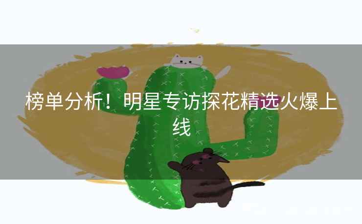 榜单分析！明星专访探花精选火爆上线
